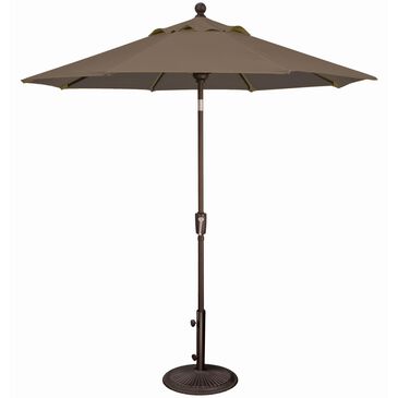 Treasure Garden 7.5" Push Button Tilt Umbrella in Toffee with Bronze Stand, , large