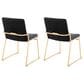 LumiSource Dutchess Side Chair with Black Velvet Cushion in Gold (Set of 2), , large