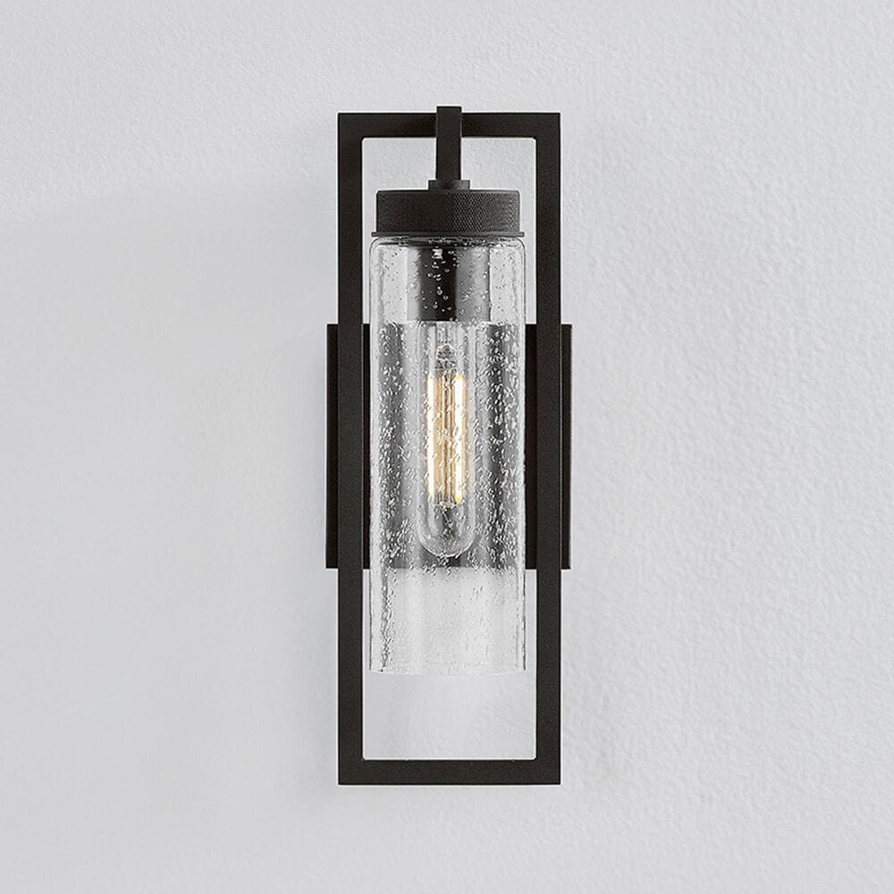 Troy Lighting Chester 5" 1-Light Exterior Wall Sconce in Texture Black, , large