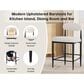 Morden Fort 26" Armless Counter Stool with White Boucle Fabric in Black and Gold (Set of 2), , large