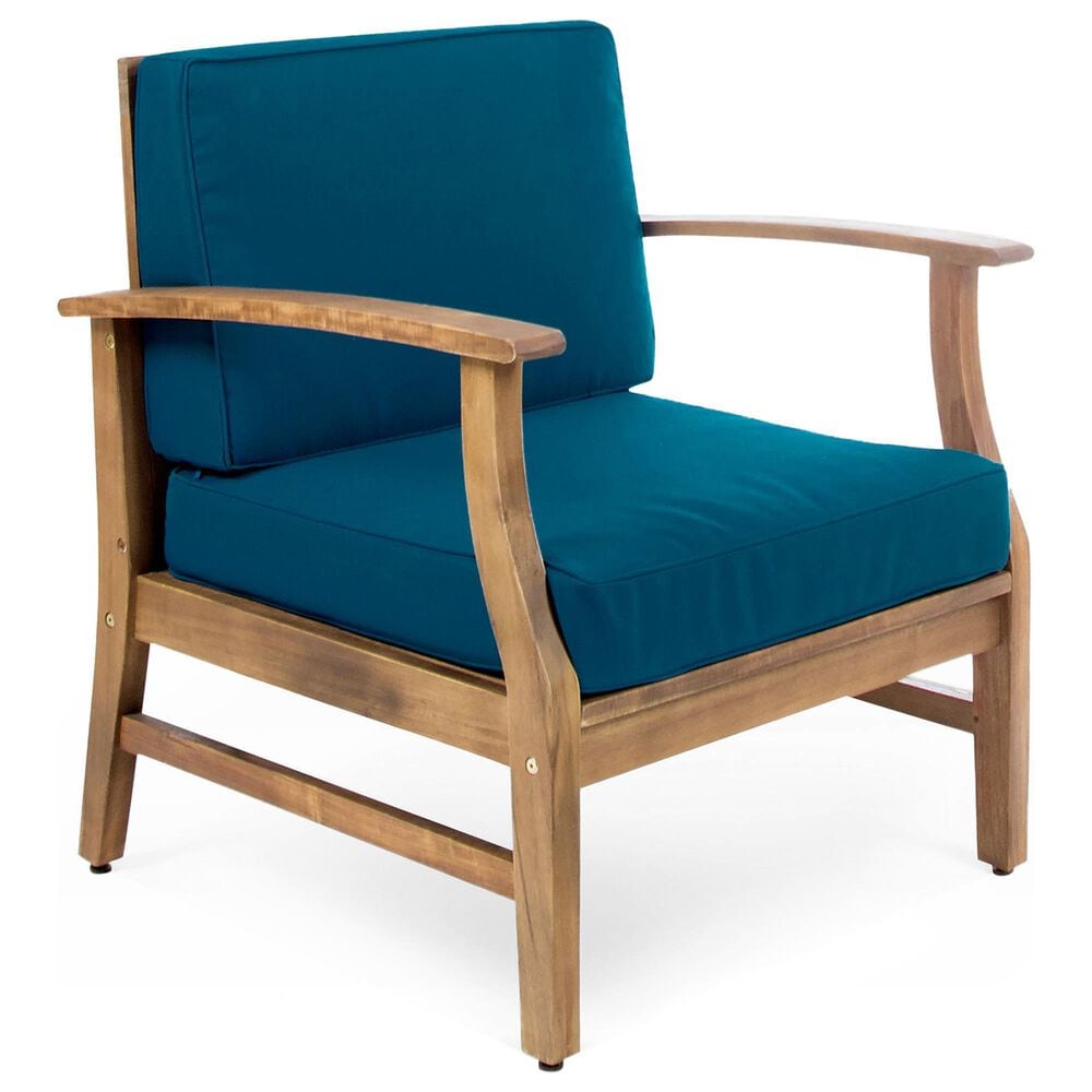 Hearth and Haven Perla Patio Club Chair with Cushions in Blue, , large