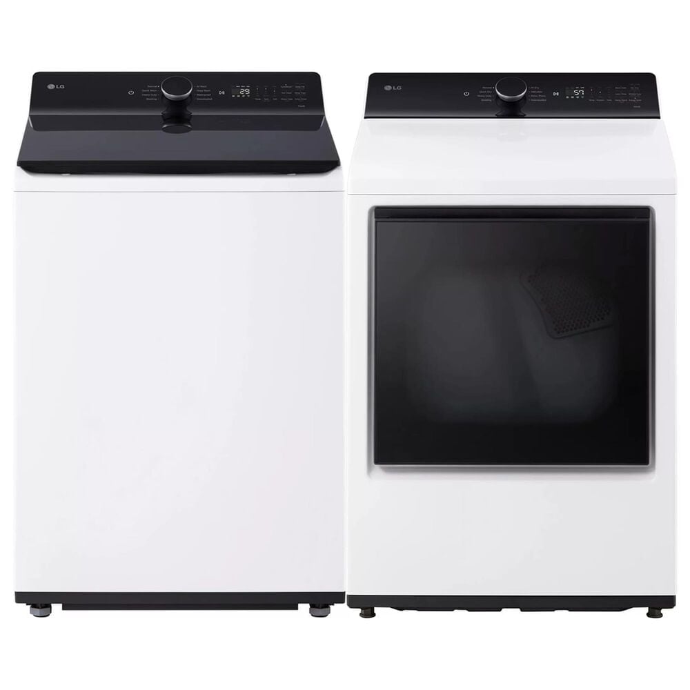 LG 5.5 Cu. Ft. Top Load Washer and 7.3 Cu. Ft. Gas Dryer with AI Sensing in Alpine White, , large
