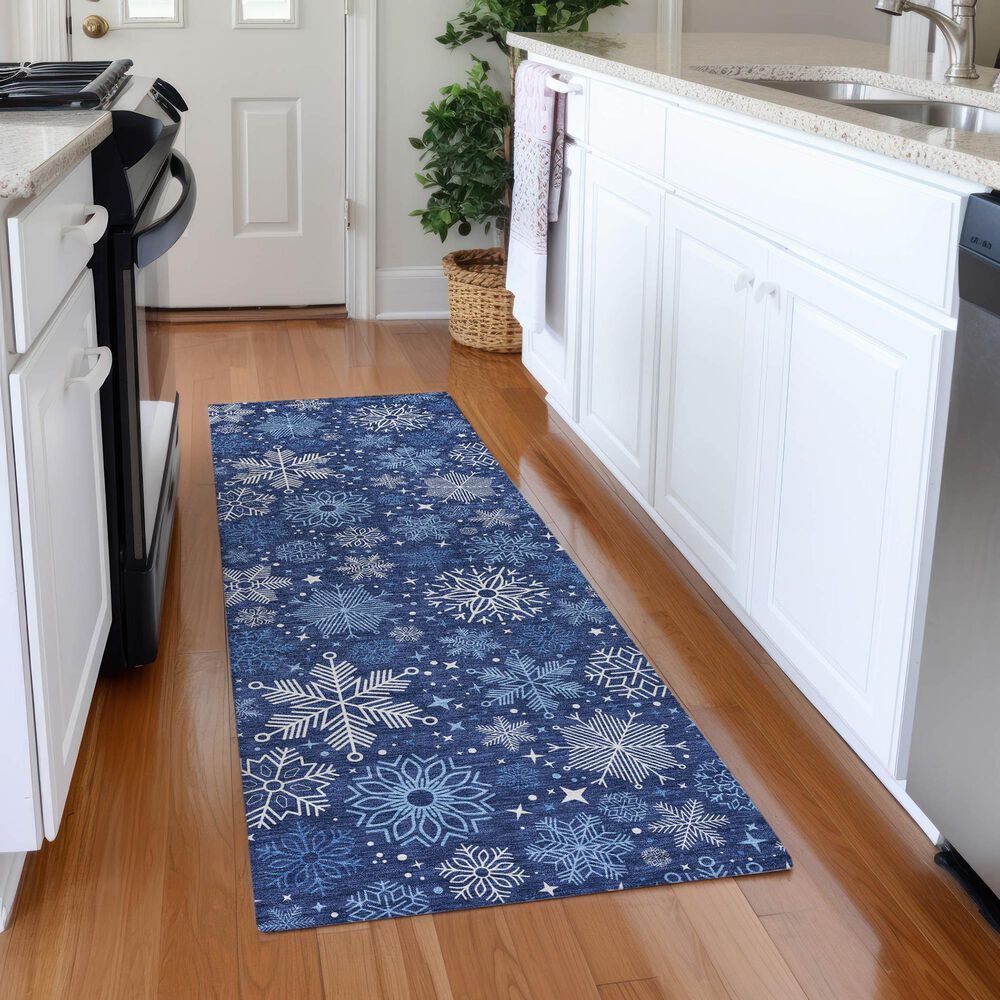 Dalyn Rug Company Wonderland WN31 2&#39;3&quot; x 7&#39;6&quot; Navy Indoor/Outdoor Runner, , large