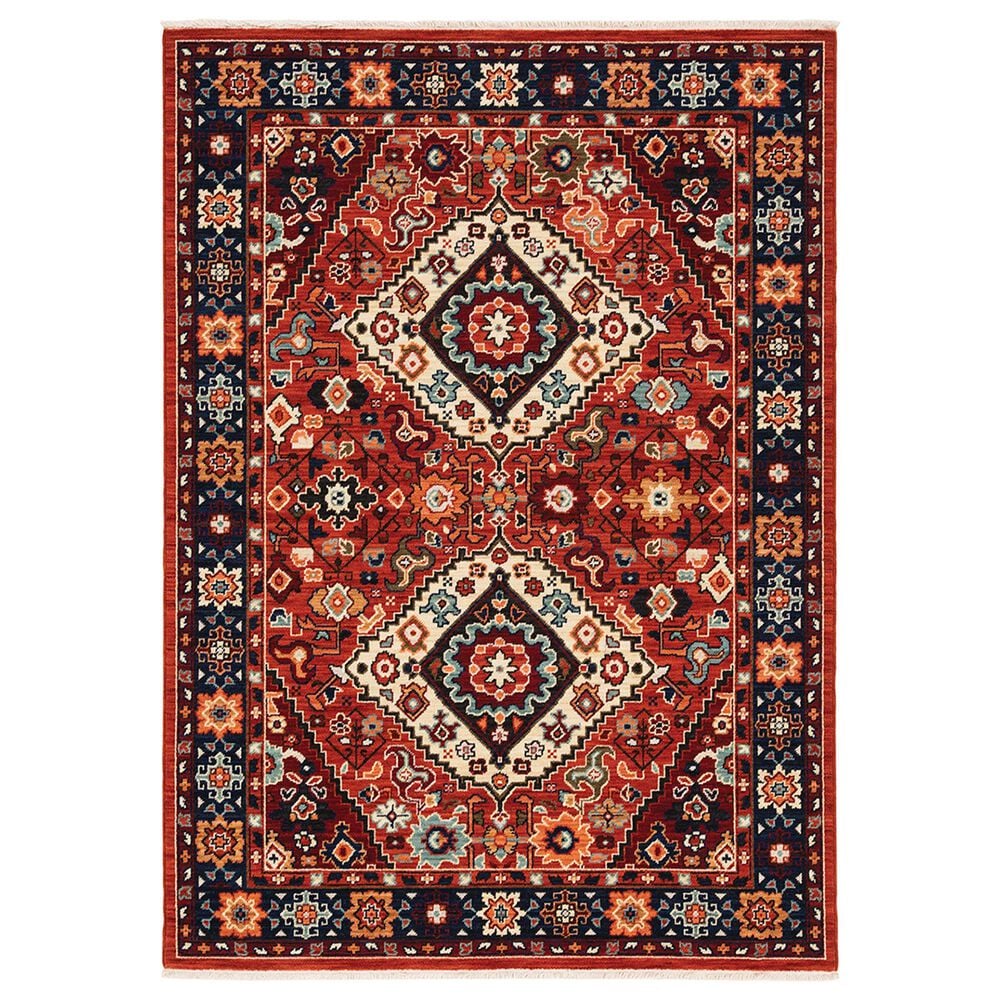 Oriental Weavers Lilihan Medallion 2061V 9"10" x 12"10" Red Area Rug, , large