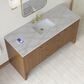 James Martin Hudson 60" Single Bathroom Vanity in Honey Oak with 3 cm Victorian Silver Silestone Top, Rectangular Sink and FreePower Wireless Charger, , large