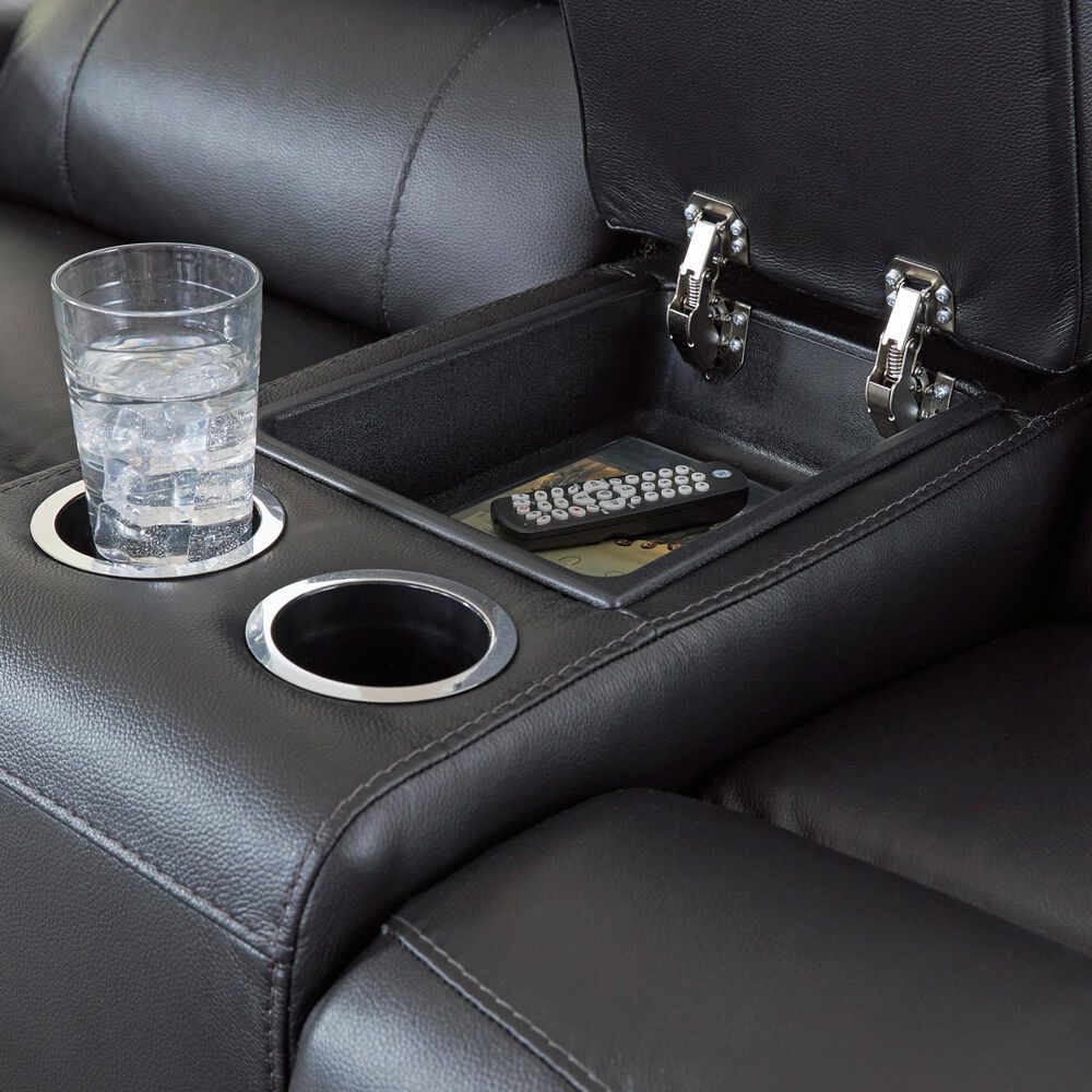 Ashley Glossmore Manual Reclining Loveseat in Black, , large