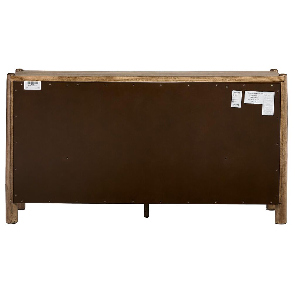 Riverside Furniture Henderson Rustic 6 Drawer Dresser and Mirror in Toasted Pecan, , large
