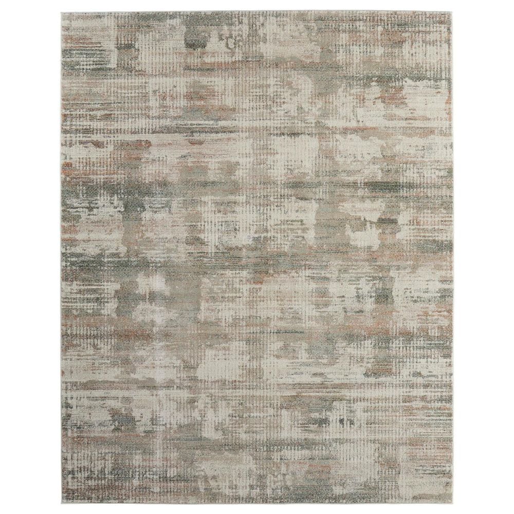 Feizy Eden Abstract Ivory and Multicolor 7"9" x 10" Area Rug, , large