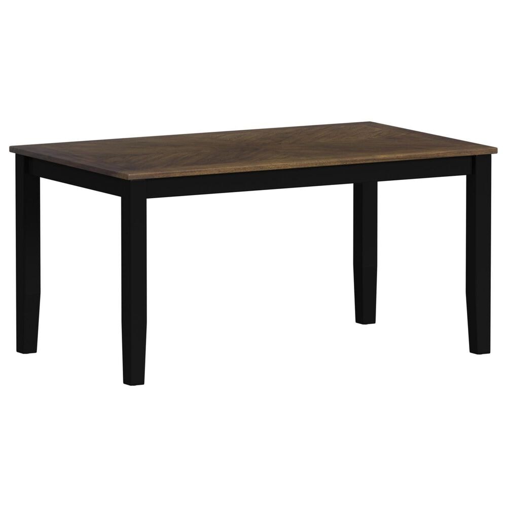 Mayberry Hill Brooks 6-Piece Rectangular Dining Set in Black and Medium Brown, , large