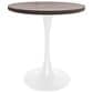 Leisuremod LeisureMod Bristol Dining table, White Base with 27 Round Dark Walnut MDF top, , large