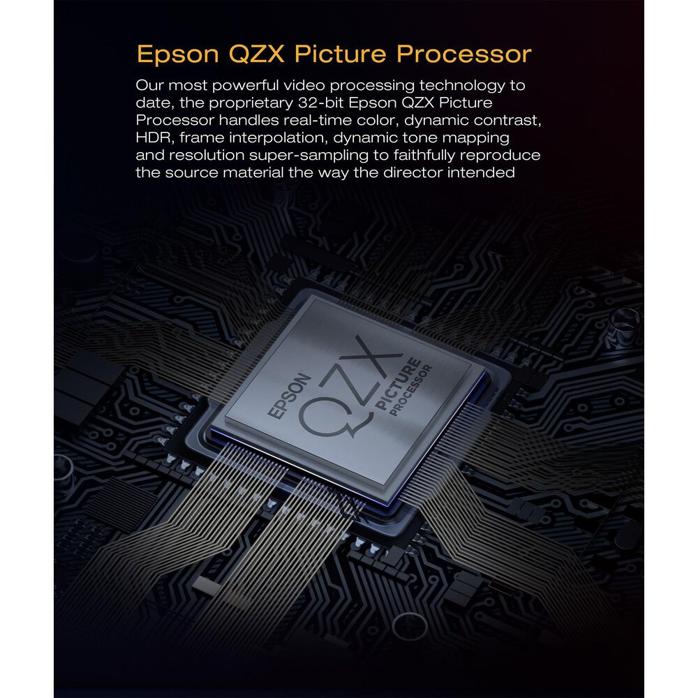 Epson QB1000 4K HDR 3300 Lumen 3LCD Laser Projector in Black, , large