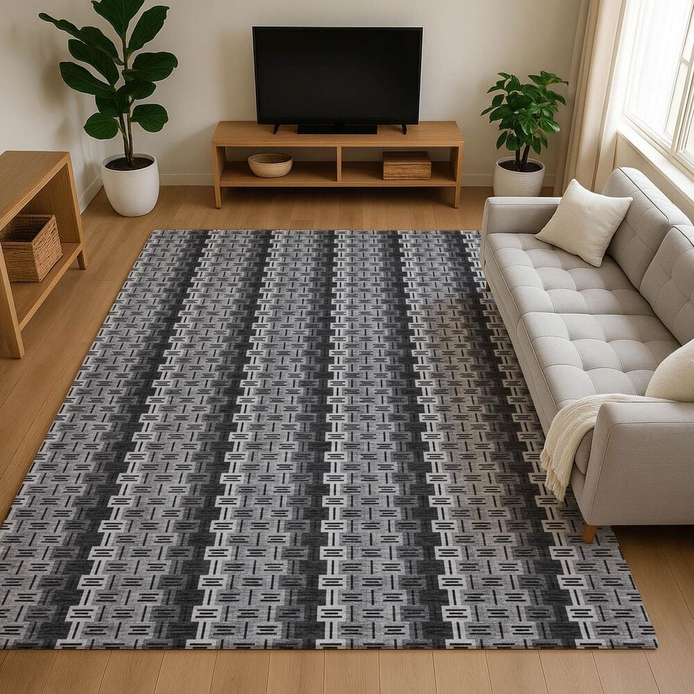 Dalyn Rug Company Kenner KN3 Black 5' x 7'6" Area Rug, , large