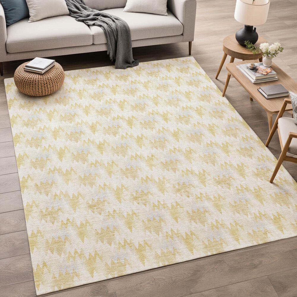 Dalyn Rug Company Soft Essentials Chevron Wheat 5' x 7'6" Area Rug, , large