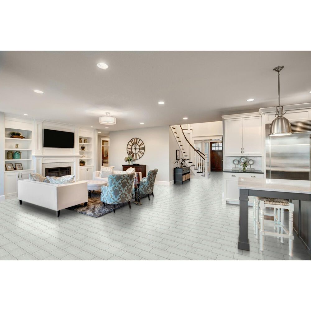 Emser Eclissi White 5" x 5" Star Glazed Porcelain Tile, , large