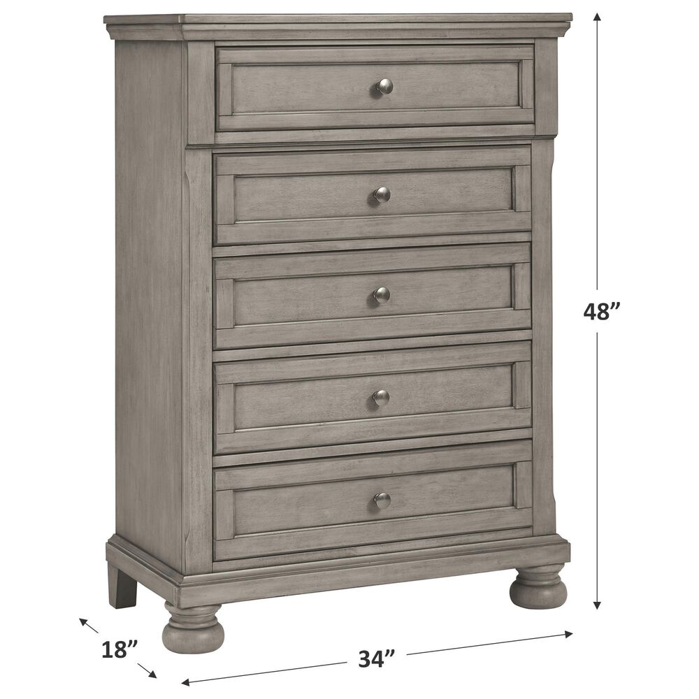 Signature Design by Ashley Lettner Youth 5 Drawer Chest in Light Gray, , large