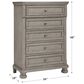 Signature Design by Ashley Lettner Youth 5 Drawer Chest in Light Gray, , large