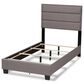 Baxton Studio Ansa Twin Panel Bed with Grey Upholstered in Black, , large