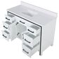 Lexora Home Ziva 48" Single Bathroom Vanity in White with 2 cm White Quartz Top and Rectangular Sink, , large
