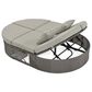 HOMLUX 2-Person Outdoor Daybed with Adjustable Backrests and Foldable Cup Trays in Gray, , large