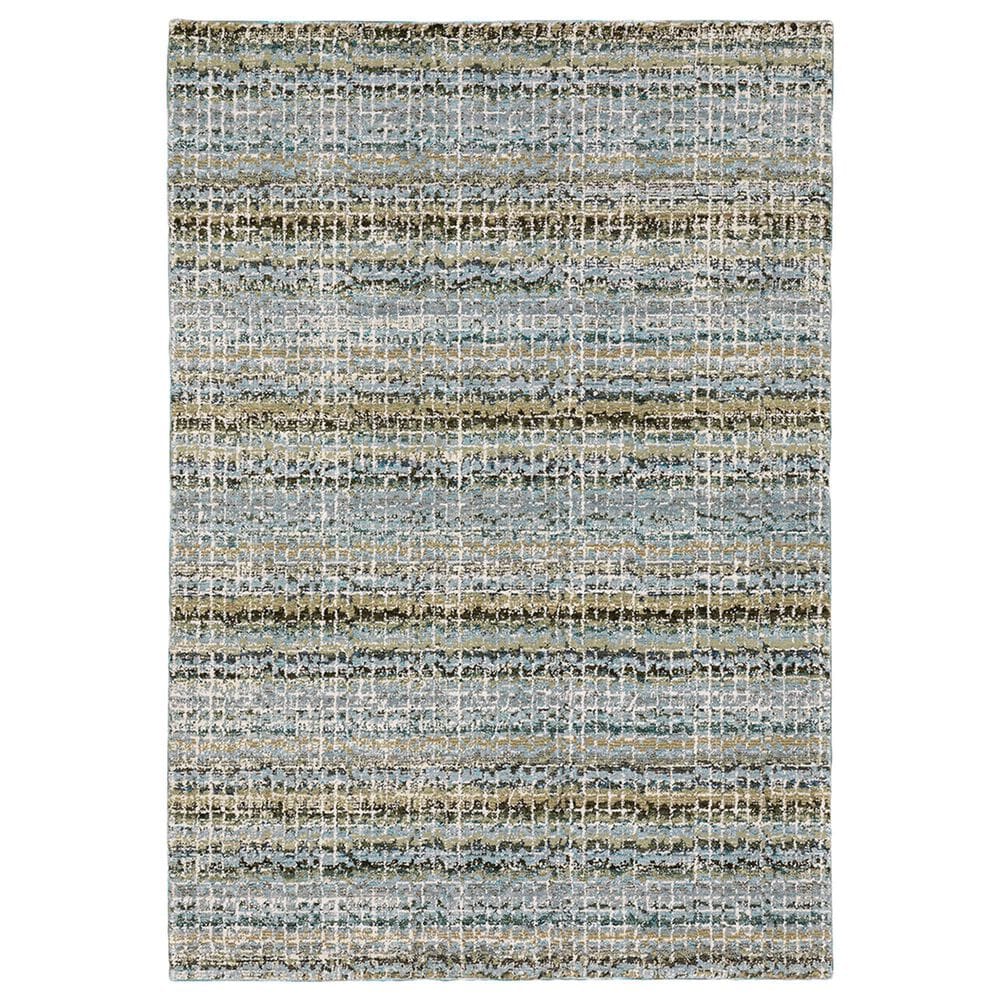 Oriental Weavers Atlas Stripe 747B0 3"3" x 5"2" Blue and Green Area Rug, , large