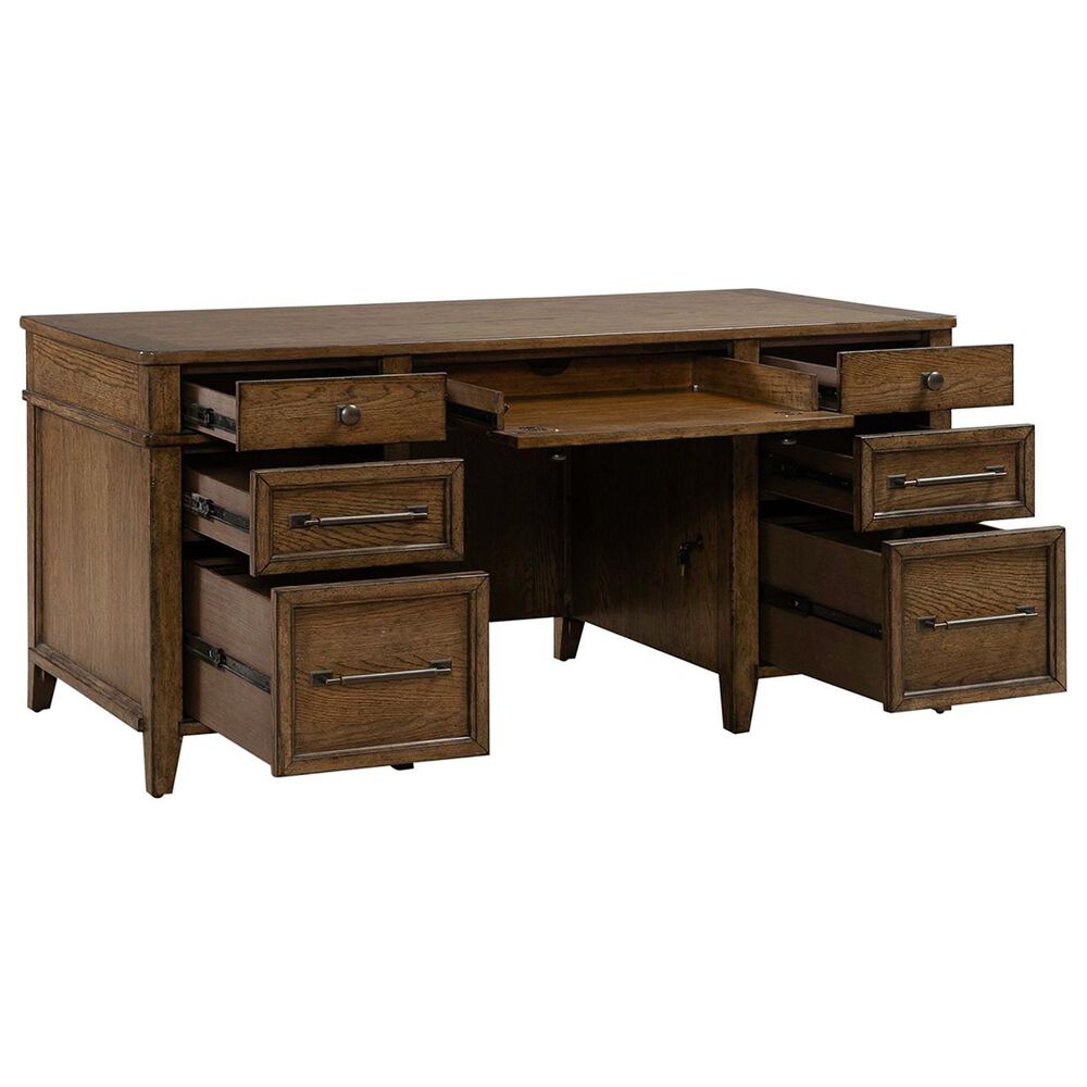 Liberty Furniture Carolina Park Junior Executive Desk in Amber Brown, , large