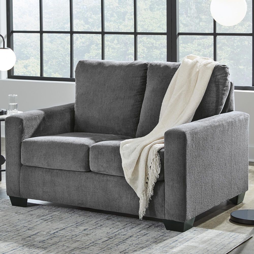 Ashley Rannis Stationary Twin Sofa Sleeper in Pewter, , large