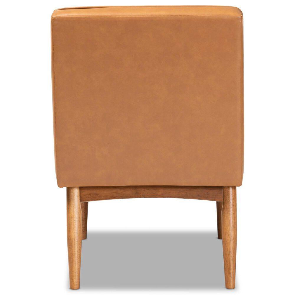 Baxton Studio Arvid Side Chair with Tan Cushion in Walnut Brown, , large