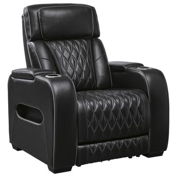 Ashley Boyington Leather Power Recliner in Black, , large