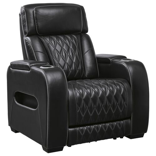 Ashley Boyington Leather Power Recliner in Black