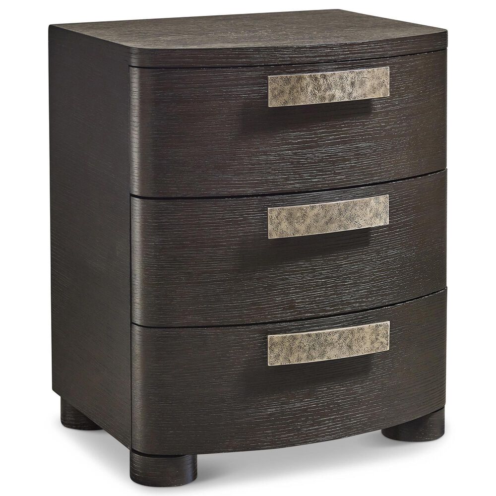 Bernhardt Geneve 24" 3 Drawer Nightstand in Robor and Ferrum with USB Ports, , large