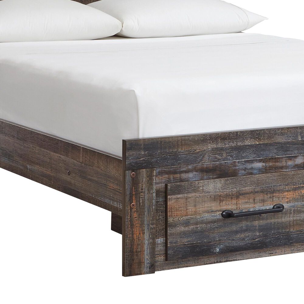 Ashley Drystan Queen Bookcase Bed with 2 Storage Drawers in Multi, , large