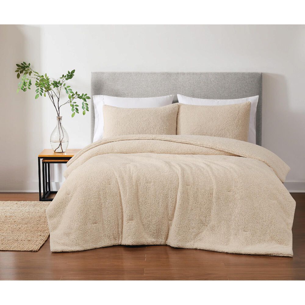 Pem America Sherpa 3-Piece King Comforter Set in Ivory, , large