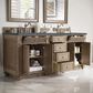 James Martin Vanities Bristol 72" Double Bathroom Vanity in Whitewashed Walnut with 3 cm Parisien Bleu Quartz Top and Rectangular Sinks, , large
