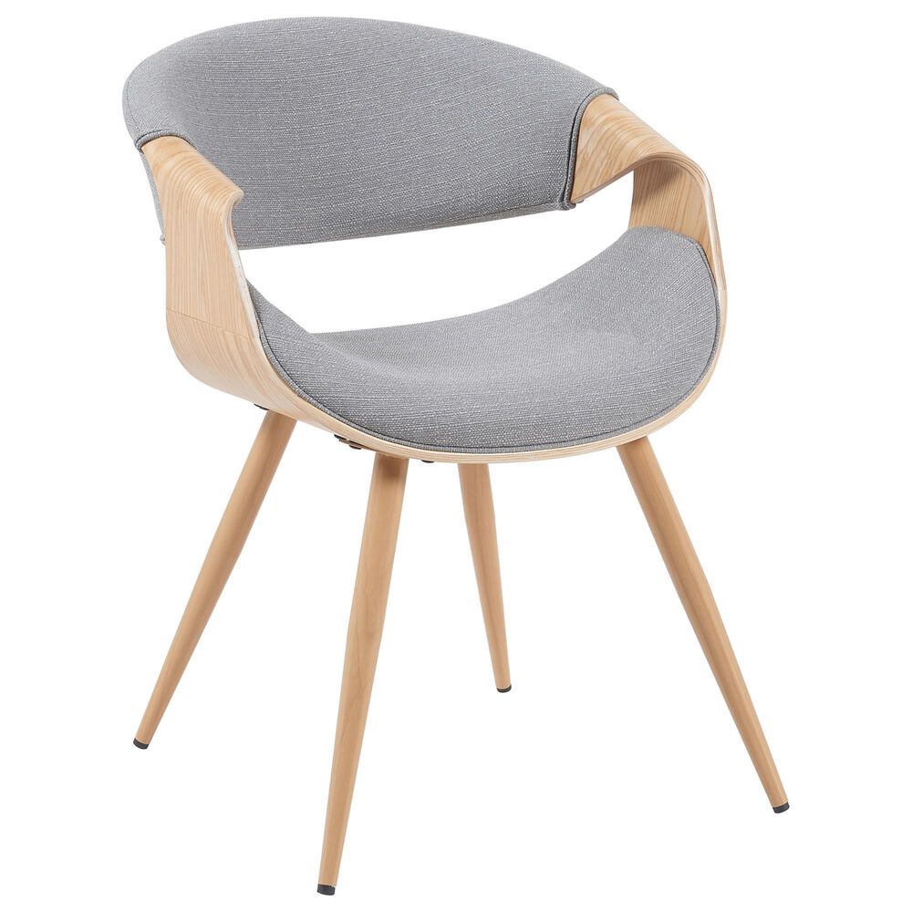 Armen Living Butterfly Arm Chair with Gray Upholstery in Oak, , large