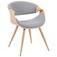 Armen Living Butterfly Arm Chair with Gray Upholstery in Oak, , large