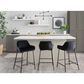 LumiSource Daniella Counter Stool with Black Velvet Upholstery in Black (Set of 2), , large