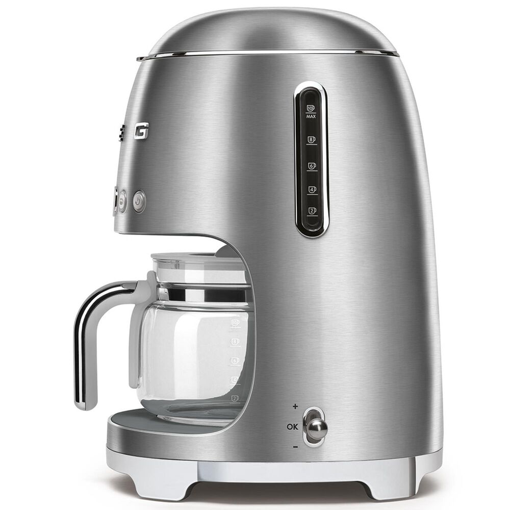 Smeg 47.34 Oz Drip Coffee Maker in Stainless Steel and Polished Chrome, , large