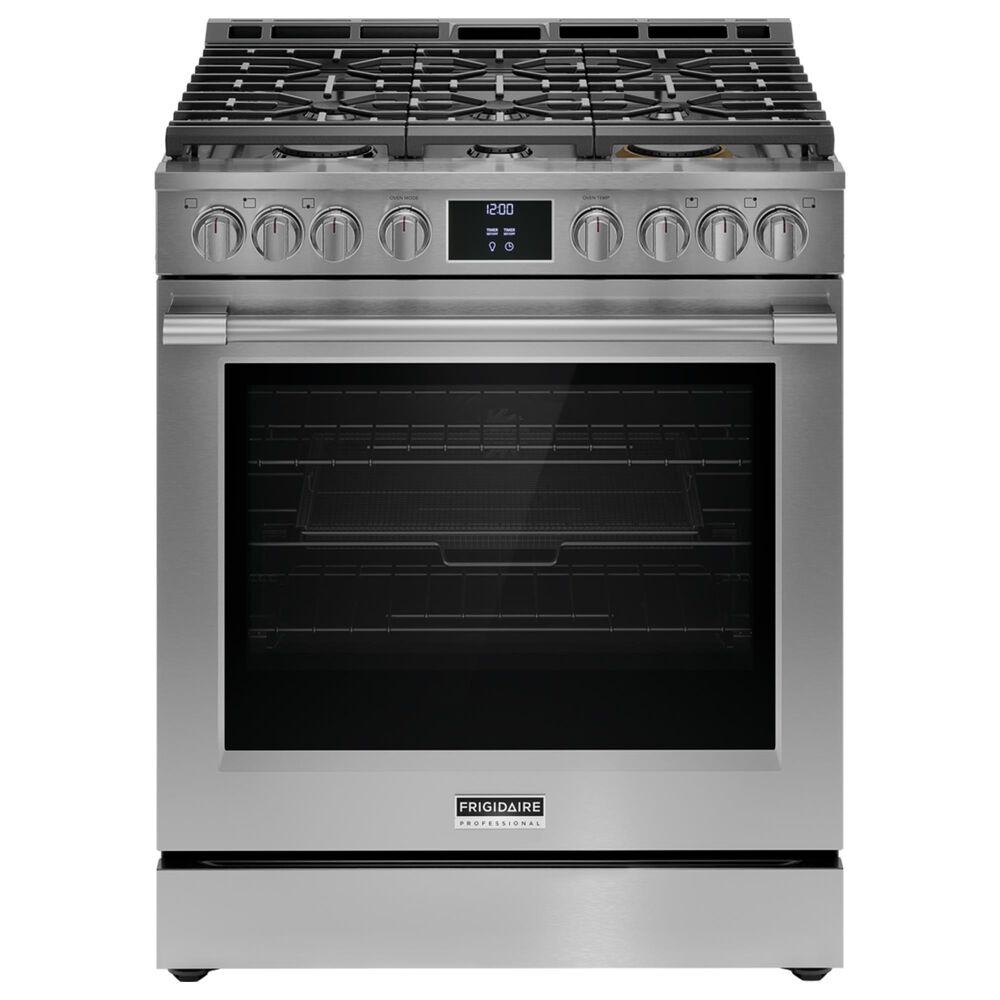 Frigidaire Professional 2-Piece Kitchen Package with 6.2 Cu. Ft. Gas Range and 1.9 Cu. Ft. Over-The-Range Microwave in Stainless Steel, , large
