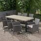 Noble House Flamingo 9-Piece Patio Dining Set in Black and Gray, , large