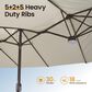 HOMLUX 15" Double-Sided Outdoor Market Umbrella with Sandbag Base and White LED Beads in White, , large