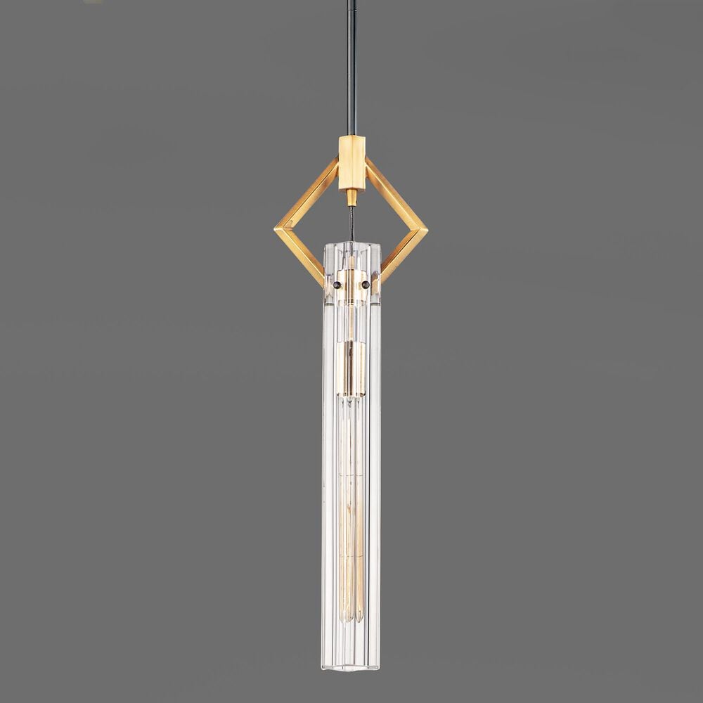 Maxim Lighting Flambeau 1-Light Mini Pendant in Black and Antique Brass, , large