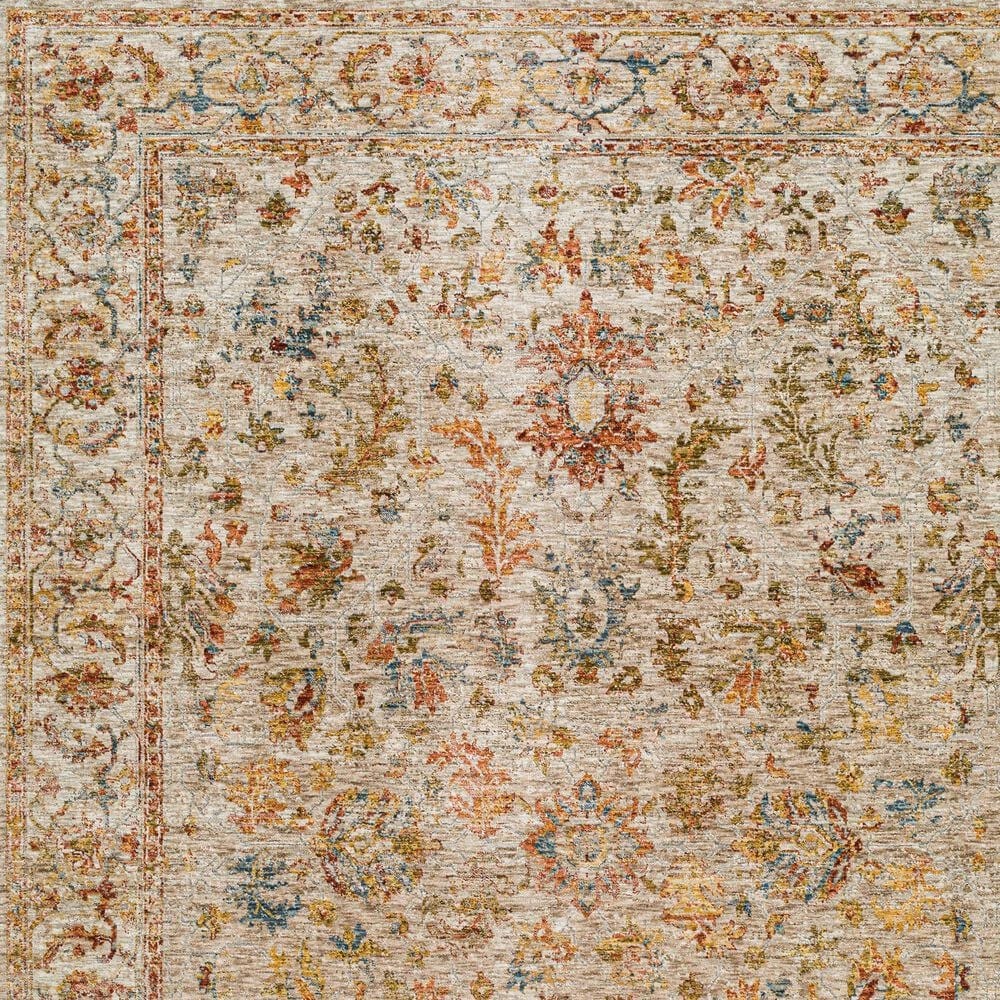 Surya Mona Lisa Oriental 2&#39;7&quot; x 7&#39;3&quot; Tan, Mustard, Olive, Sage, Brick Red, Dark Blue and Burgundy Runner, , large