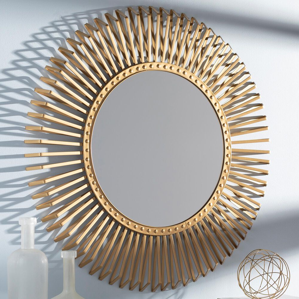 Surya Errol Wall Mirror in Gold, , large