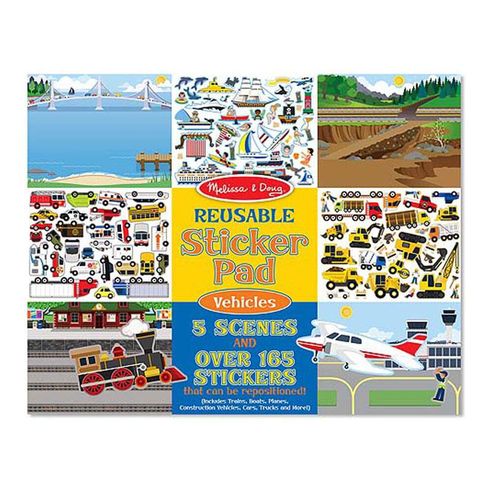 Melissa & Doug Reusable Sticker Pad - Vehicles, , large
