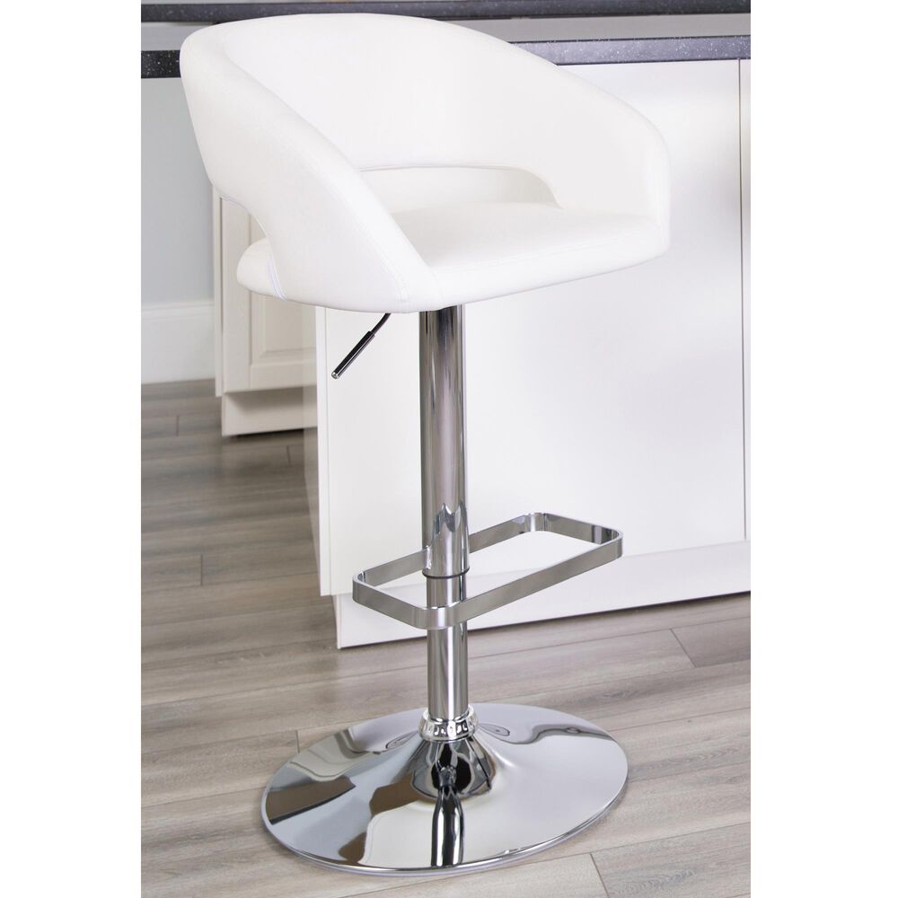 Flash Furniture Adjustable Barstool in White, , large