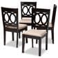 Baxton Studio Lenoir Side Chair with Sand Cushion in Espresso Brown (Set of 4), , large