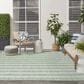 Nourison Positano POS03 Blue, Green and Ivory 9" x 12" Indoor/Outdoor Area Rug, , large