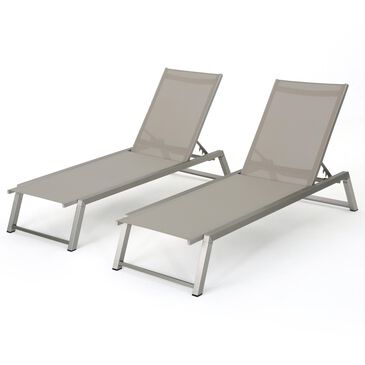 Noble House Myers Patio Chaise Lounge in Gray (Set of 2), , large