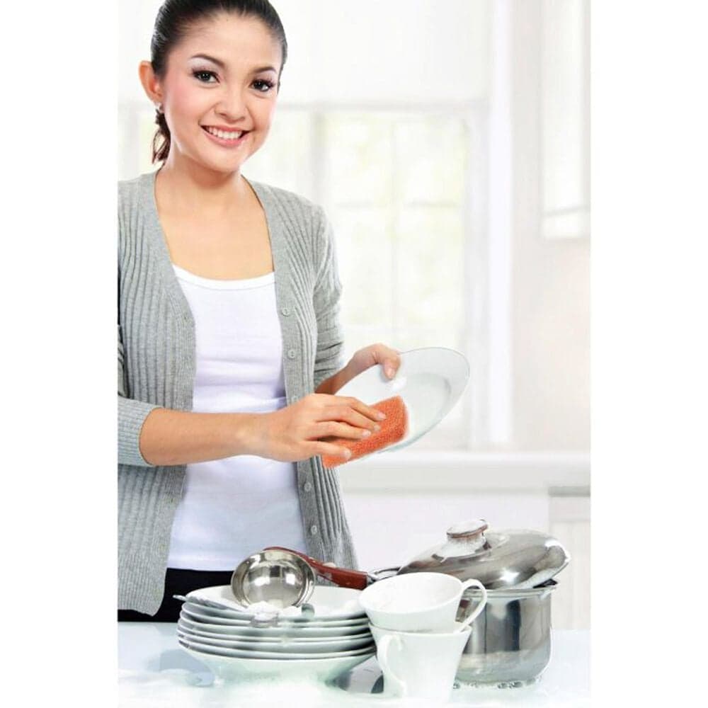 Peachy Clean Dish Scrubber in Peach Orange, , large