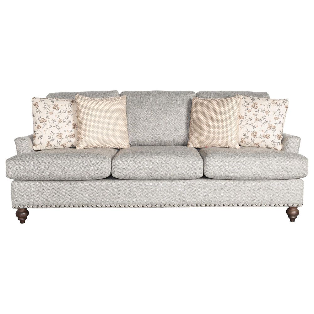 Smith Brothers Stationary Sofa with Shagbark Leg in Blue, , large